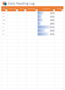 Daily Reading Log Template