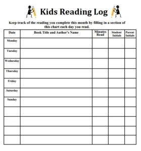 Kids Reading Log Template