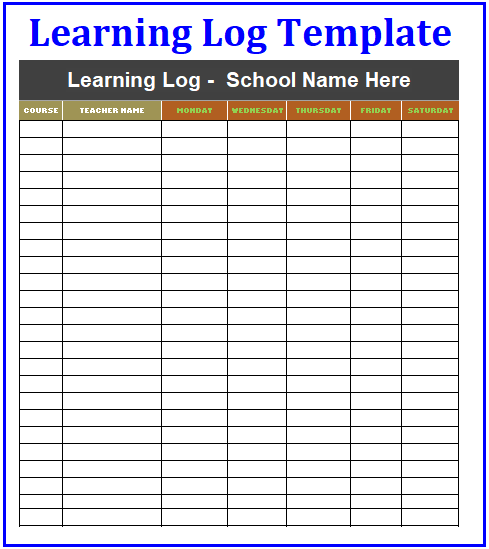 Learning Log Template