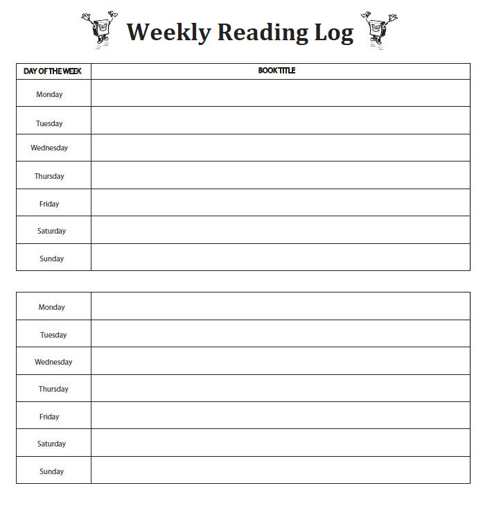 Weekly Reading Log Template