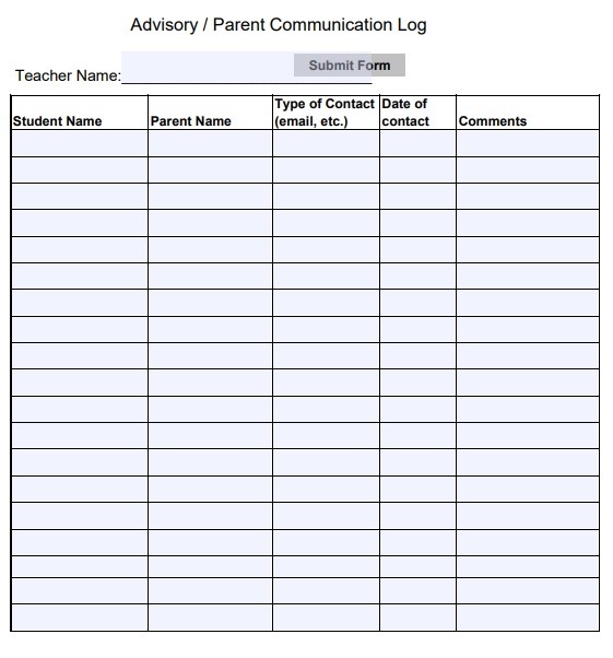 communication-log-template-free-log-templates