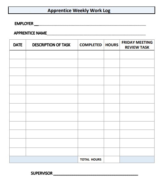 Daily Work Log Templates | 10+ Free Printable Word, Excel & PDF Formats ...