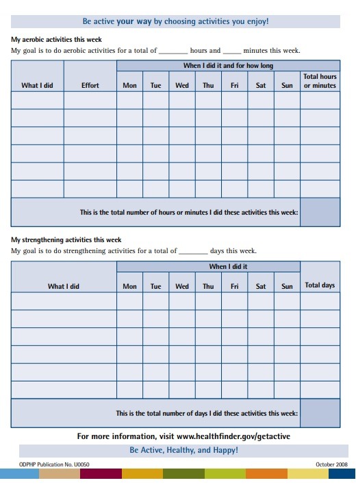 Fitness Activity Log Template