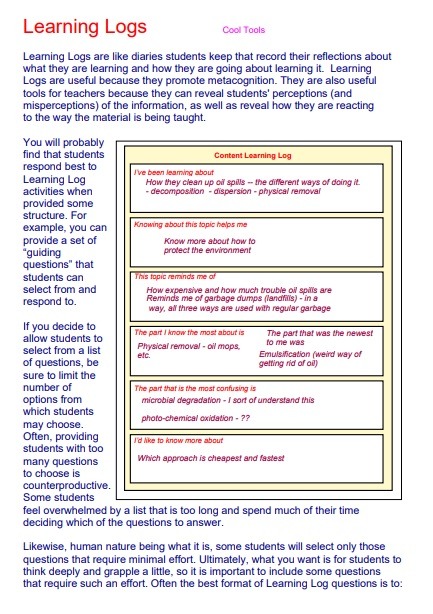 Learning Log Example