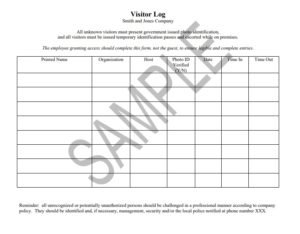 11+ Visitor Log Templates | Free Log Templates