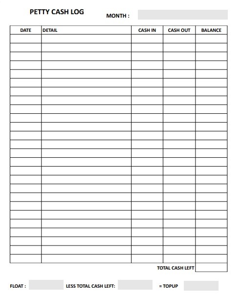 Petty Cash Reconciliation Template from www.logtemplates.org