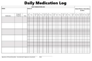 Daily Medication Log Template