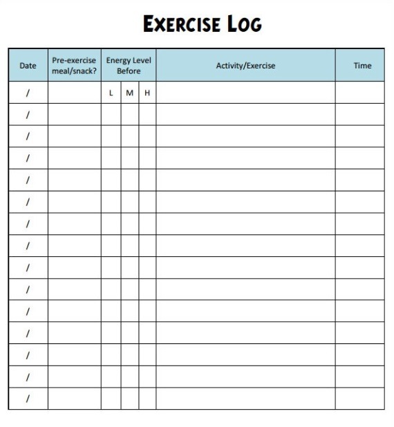 Exercise Log Example