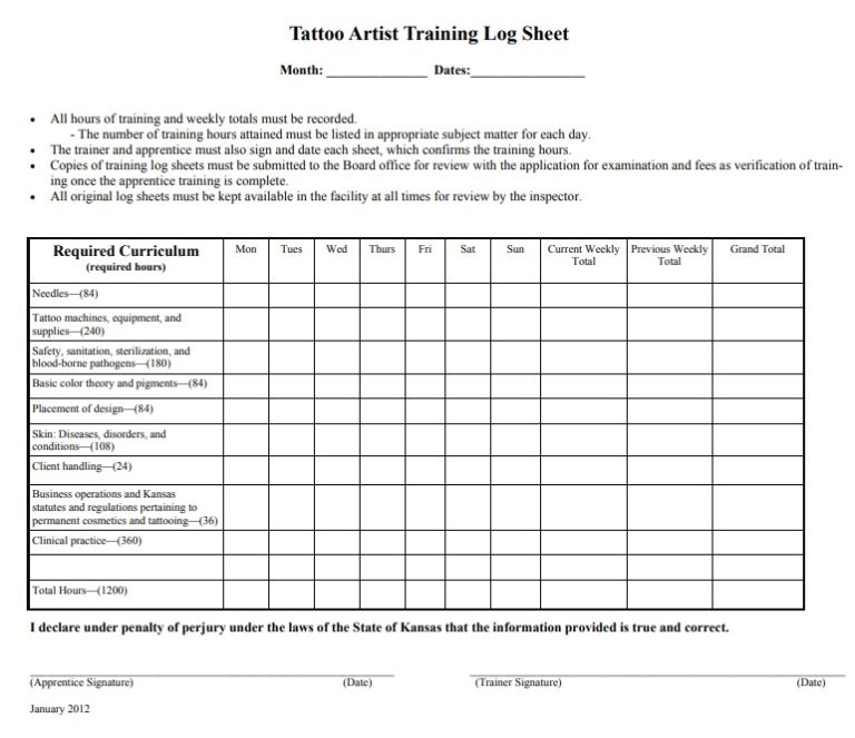 Training Log Templates 10+ Free Printable Word, Excel & PDF Formats