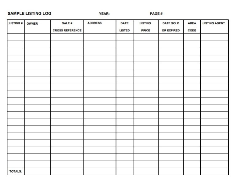 Sales Log Templates 13 Free Printable Word Excel And Pdf Formats