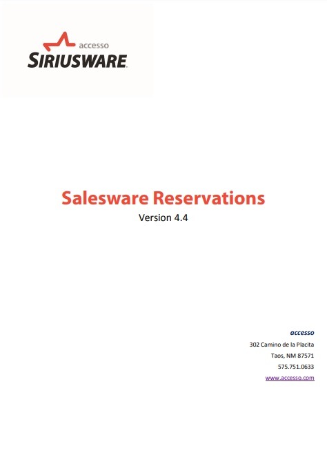Salesware Reservation Log Template