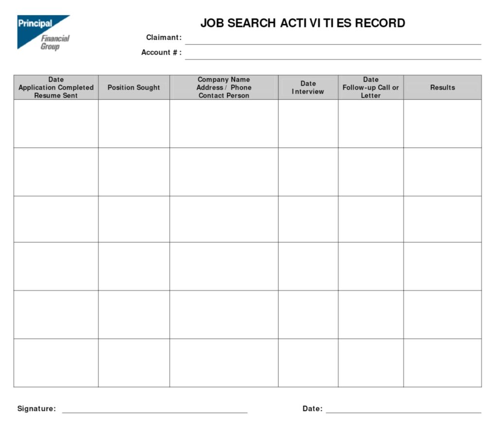 Job Application Log Format