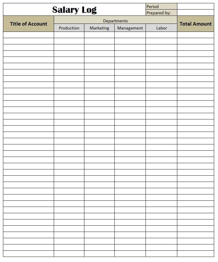 Salary Log Template