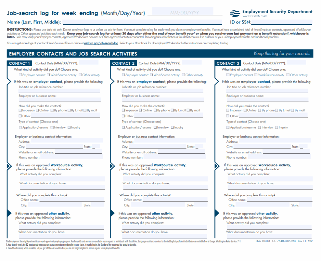 Job Hunt Logbook Template