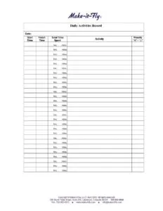 Blank Daily Log Template Pdf