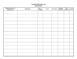 Medication Log Sample Pdf