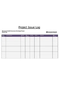 Project Issue Log Example Pdf
