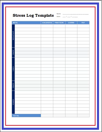 Stress Log Template