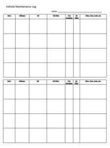 Car Maintenance Log Template