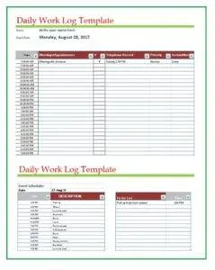 Free Daily Work Log Template