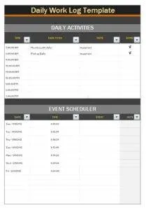 Professional Daily Work Log Template