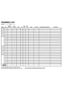 Running Log Template PDF Pdf
