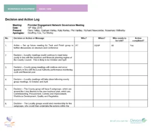 Action Decision Log Template