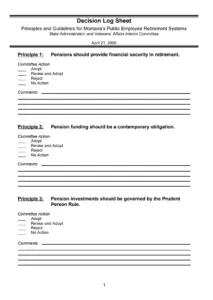 Decision Log Sheet Template