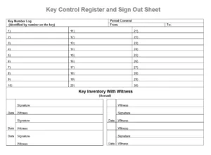 Key Control Log Template