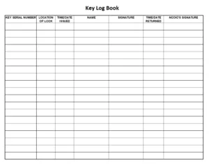 Key Log Book Template