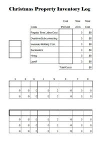 Christmas Property Inventory Log Template