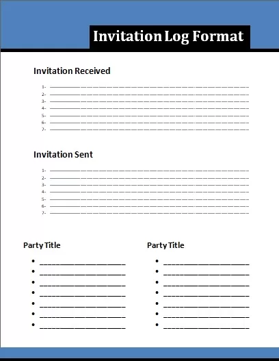 Invitation Log Format