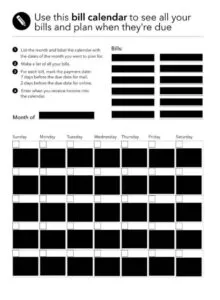 Due date Bill Log template