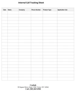Internal Phone Log Template 1