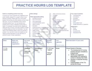 Practice Hours Log Format 1