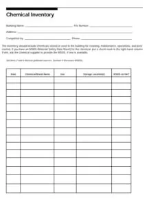 Chemical Inventory Log Template