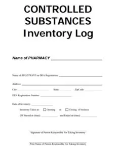 Controlled Inventory Log Template