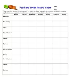Daily Drinking And Food Log Template