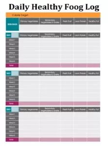 Daily Healthy Food Log Template
