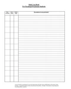 Daily Work Log Template PDF