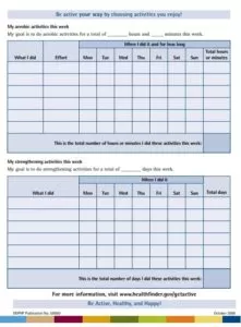 Fitness Activity Log Template