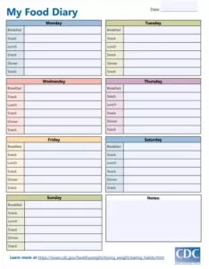 Food Diary Template