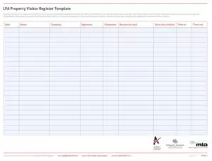 Property Visitor Log Template