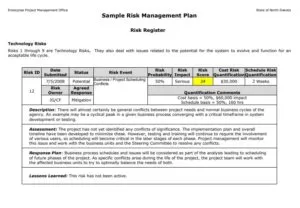 Risk Log Format