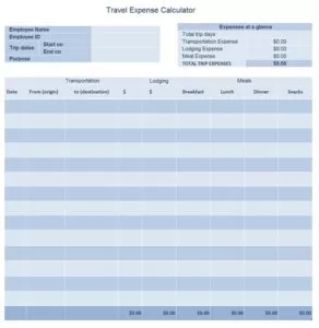 Travel Expense Log Template