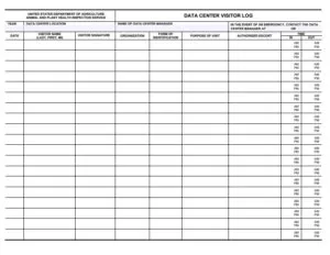 Visitor Log Template PDF