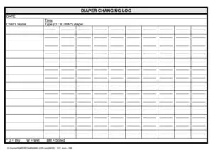Diaper Change Log Template