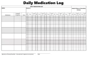 Daily Medication Log Template