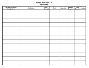 Medication Log Sample