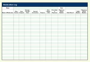 Medication Log Template Excel